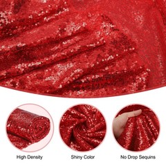 Red Fabric Sequins, 4 Yards Length 4.9 Feet Wide, Fabric Net