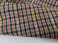 TWEEDY BALMORAL CHECK WOOL CASHMERE SILK BLEND OLIVE -BLUE -TAN MADE IN ITALY A9