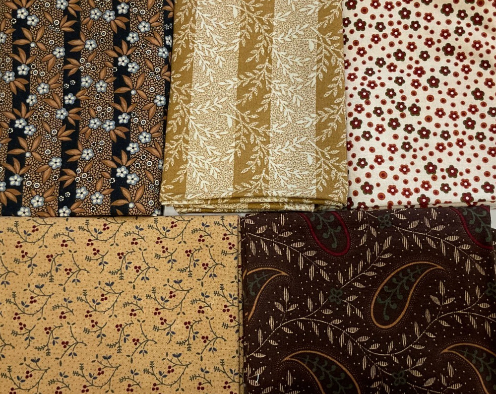 FAT QUARTER BUNDLE OF 5 – FQ1530 – BROWN, 18″x21″