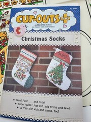 Vintage 1981 Teddy Bear stocking fabric patch press Christmas Sock