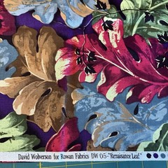 Renaissance Leaf Large Print Magenta Purple Brown Blue David Wolverson 1 Y