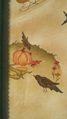 Fabric Red Rooster 2 Pc Fall Design w/Scarecrow Pumpkins & Blackbirds $3.25