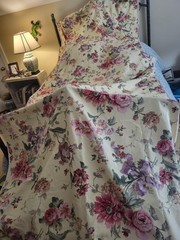 RICHLOOM Platinum Collection Ornate Roses Floral Pink Yellow Sage Large 216″+