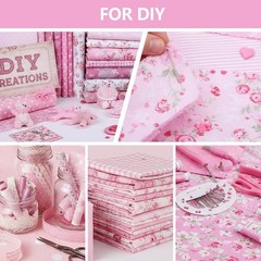 42 Pcs Pink Fabric Squares Quilting 100% Cotton Charm Packs 5 X 5inch Precut