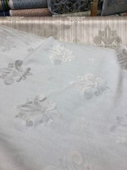 Fleur De Li Oatmeal Stripe Damask Jacquard Drapery Upholstery Fabric By the yard