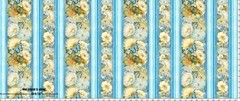 Timeless Treasures – Forest Whisper – Floral Repeating Border Stripe – Blue, BTY