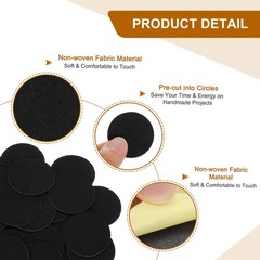 80Pcs Round Felt Circles 38mm (1-1/2″) Non-Woven Felt Fabric Sticker Black]
