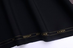 Ermenegildo Zegna cloth DEEP BLACK Trofeo suiting fabric , luxury suit fabric