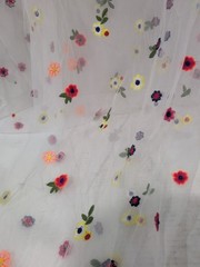 Set Of (3) Colorful Floral Embroidery Lace Fabric Mesh Table Runner Wedding