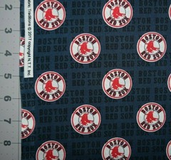 Boston Red Sox MLB Sports Mini Print Fabric WIDE FQ (18″ x 28″) 100% Cotton New