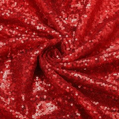 Red Fabric Sequins, 4 Yards Length 4.9 Feet Wide, Fabric Net