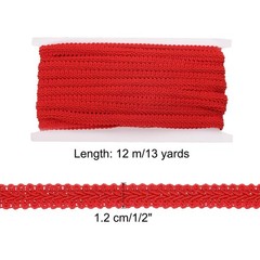uxcell 1/2″ x 13 Yards Gimp Braid Trim Woven Fabric Ribbon Polyester Red