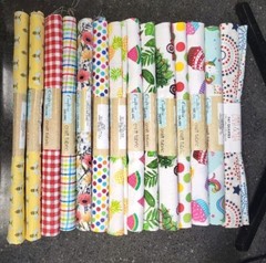 Lot Of 20 100% Cotton Crafter’s Square Fat Quarter Fabric, Various Designs