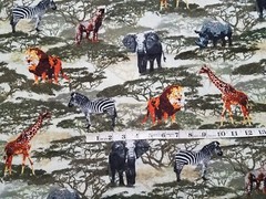 Lot 5 Yards+ Fabric Safari Animals Spots Zebra Stripe Prints Cotton