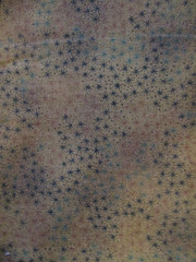 4 YDS NORTHERN LIGHTS BROWN BACKGROUND W STARS 100% COTTON BENARTEX OOP