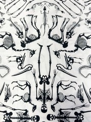 32″ Osteology 2011 Alexander Henry Cotton Fabric White Black