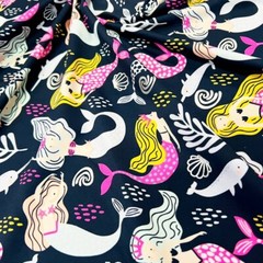Spandex Fabric Mermaids Print 4-way Stretch 60″ wide Swimsuit By the Yard