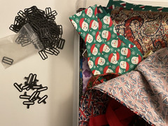 Lot of 29 Handmade Fabric Bow Ties + Fabric & Supplies | Pre-Tied Adjustable