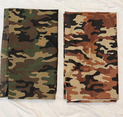 HALF YARD 100% cotton fabric by the HALF yard 18 x 44 Camo Green Brown 2 pc