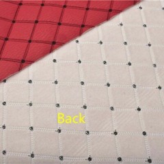 Faux Silk Diamond Fabric Heavy Duty Leatherette Upholstery Sewing Material NEW