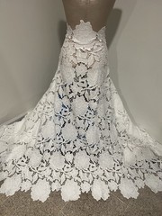 White Embroidered Lace Fabric 50” Width Sold By The Yard