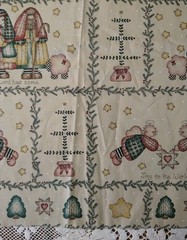 REMNANT Peace Creek Collection Quilt Fabric Primitive Angels Nativity 12″x23″