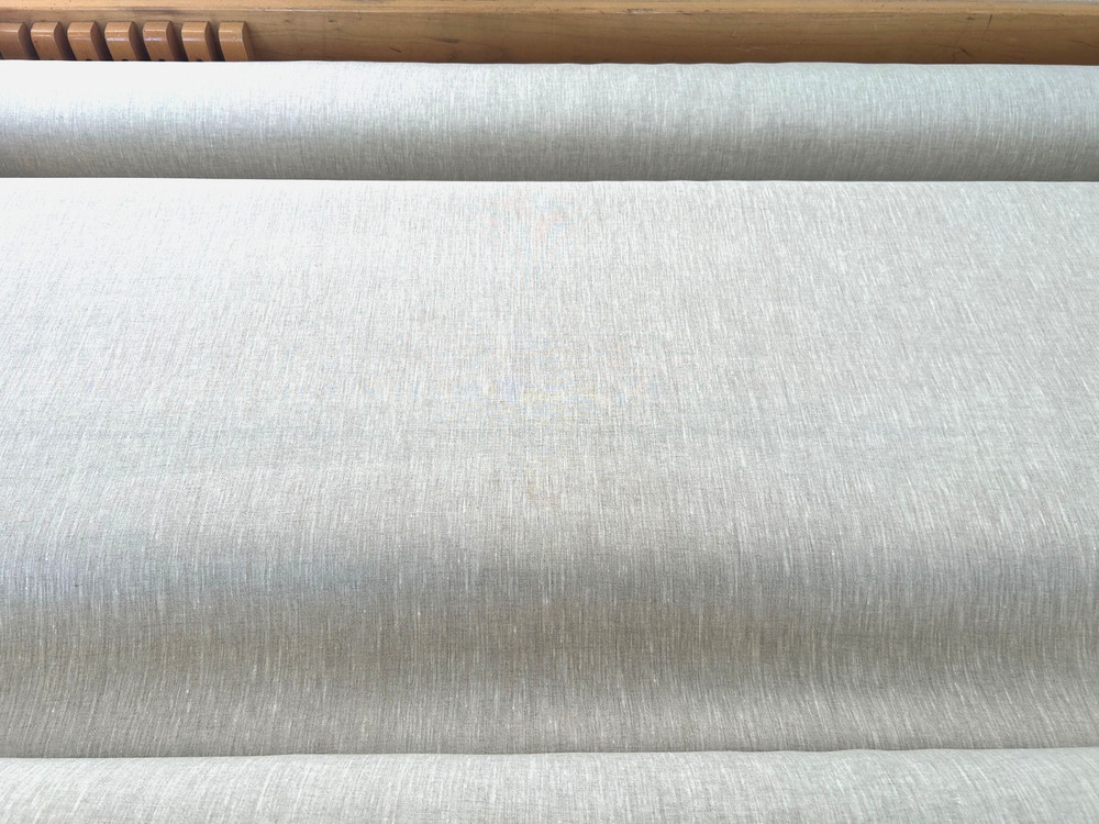 100% Linen Fabric Breeze Semi-Natural Heather 167gsm (4.9oz) , Swatch Available
