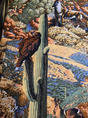 SHIPS FREE! 1-Yard of Western Cactus Coyote Eagle Buffalo Steer & Cowboy Cotton