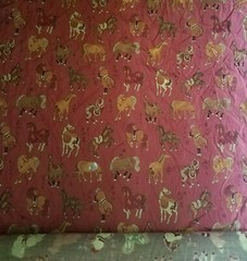 1 YARD TYLER HALL CAVALIER SCARLET COLOR CHINESE HORSES UPHOLSTERY FABRIC 6 MORE