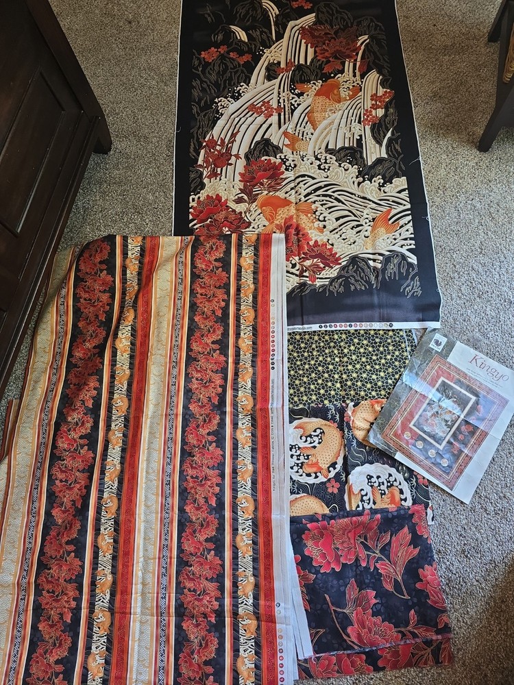 Vintage Cotton Quilt Fabric Red Rooster Fabrics Lot