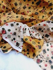 Fabric Retro Geometric Abstract Mustard Brown Multicolor 3 Yards X 56 Inch