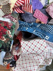Vintage Cotton Fabric Scraps For Crumb Quilts & Crafts Junk Journal 5 Pounds LOT