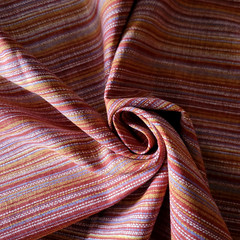 Red Cotton Shirting from Japan, w/ Fine Stripes of Colorful ‘Weaving’