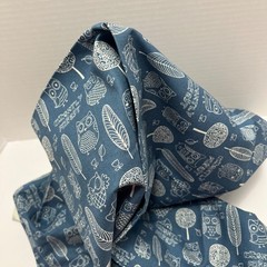 Owl Fabric Blue/White “Nightly Forest” Rudia Collection Ltd. Korea 44” x 36”