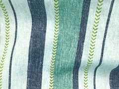 Richloom Outdoor Striped Fabric with Green Blue Weekender Lagoon by The Yard