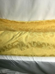 Yellow Fabric Window Curtains 9. 5 Yards Paisley Leaves Cotton Polyester USA