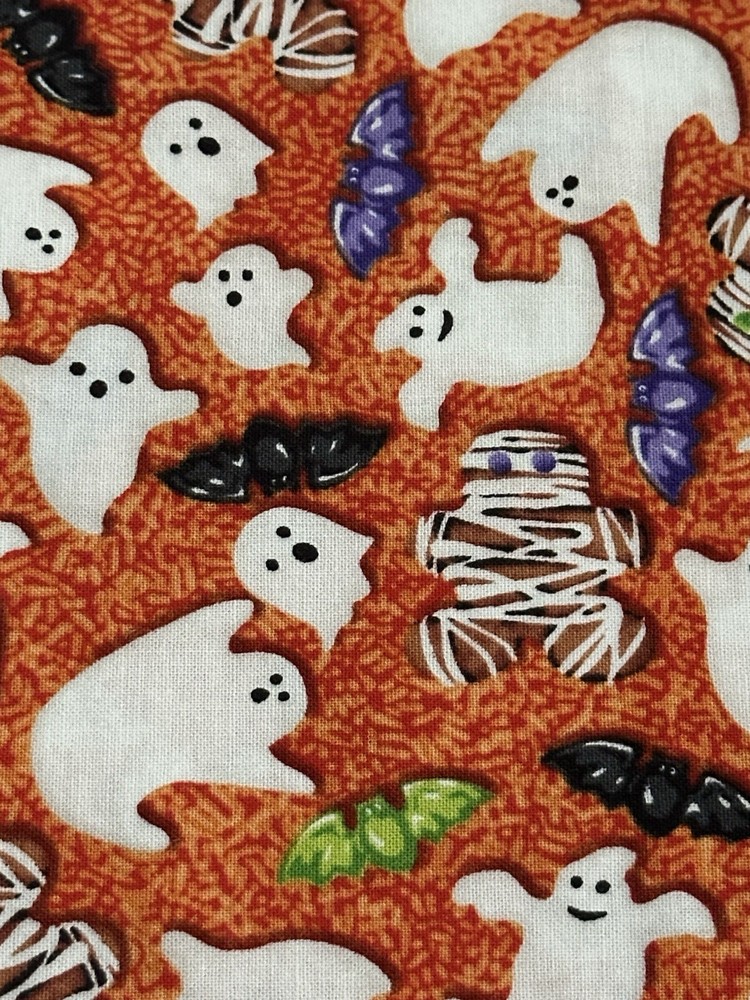 Spooky Snacks Halloween Fabric Candy Cookie Creepy Confections Ghost Mummy 2 yds