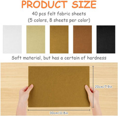 40Pcs 8×12 Inches Coloured Felt Fabric Sheets, Brown Series | Fabrics Craftwork