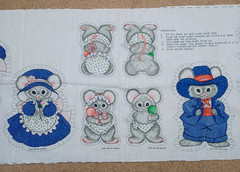 Mouse Family Cut & Sew Fabric Panel by Springs Mills Pillows Home Decor