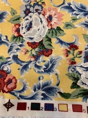 12 Yds Vintage Barrow Belcourt Floral Upholstery Fabric Yellow Pink Blue 55″ W
