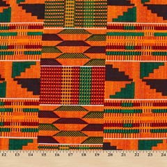 Kente African Print Fabric 100% Cotton 44” wide sold by the yard (19006-2)