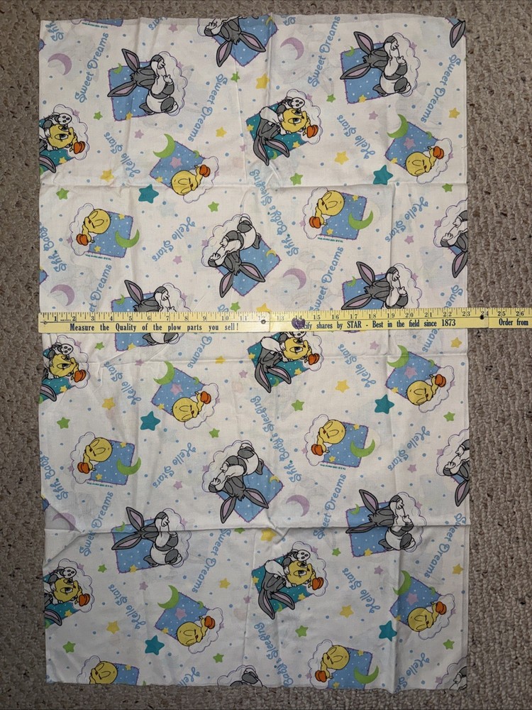 VINTAGE TWEETY BIRD~BUGS BUNNY BABY SLEEPING 1998 Looney Tunes FABRIC