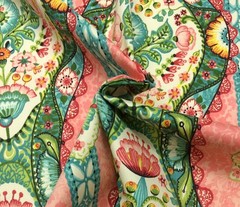 COVINGTON LALITA BLOSSOM PINK D4175 FLORAL STRIPES MULTIUSE FABRIC BY YARD 54″W