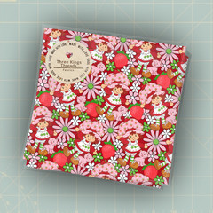 Strawberry Shortcake Red DBP Print 1 Yard Fabric Seamless Design App 59×36