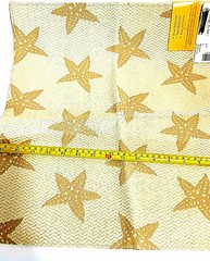 Nautical SEA STAR Designer Fabric Reversible Beige Ivory by Duralee 17″ Sq.