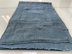 Antique Japanese BORO Light Indigo Kaya Mosquito Net Cotton Asagi Blue 82”