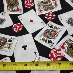 Vintage 2pc Shamash & Sons 2002 Fabric Playing Cards Dice Ace Queen King 2yd+