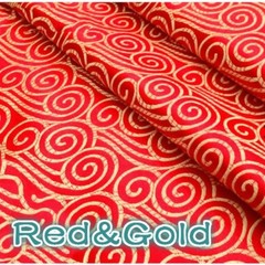 Chinese Cloud Printed Satin Silk Fabric Cloth Costume Cheongsam Upholstery DIY
