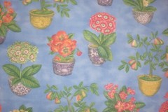 1 of 4 yds Western textiles Fabric Potted Plants Floral Drapery Blue 54″w BTY