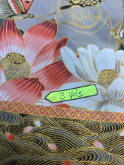 KONA BAY FABRICS 2015 Oriental Flowers butterflies Fabric SANC 11 3 yards